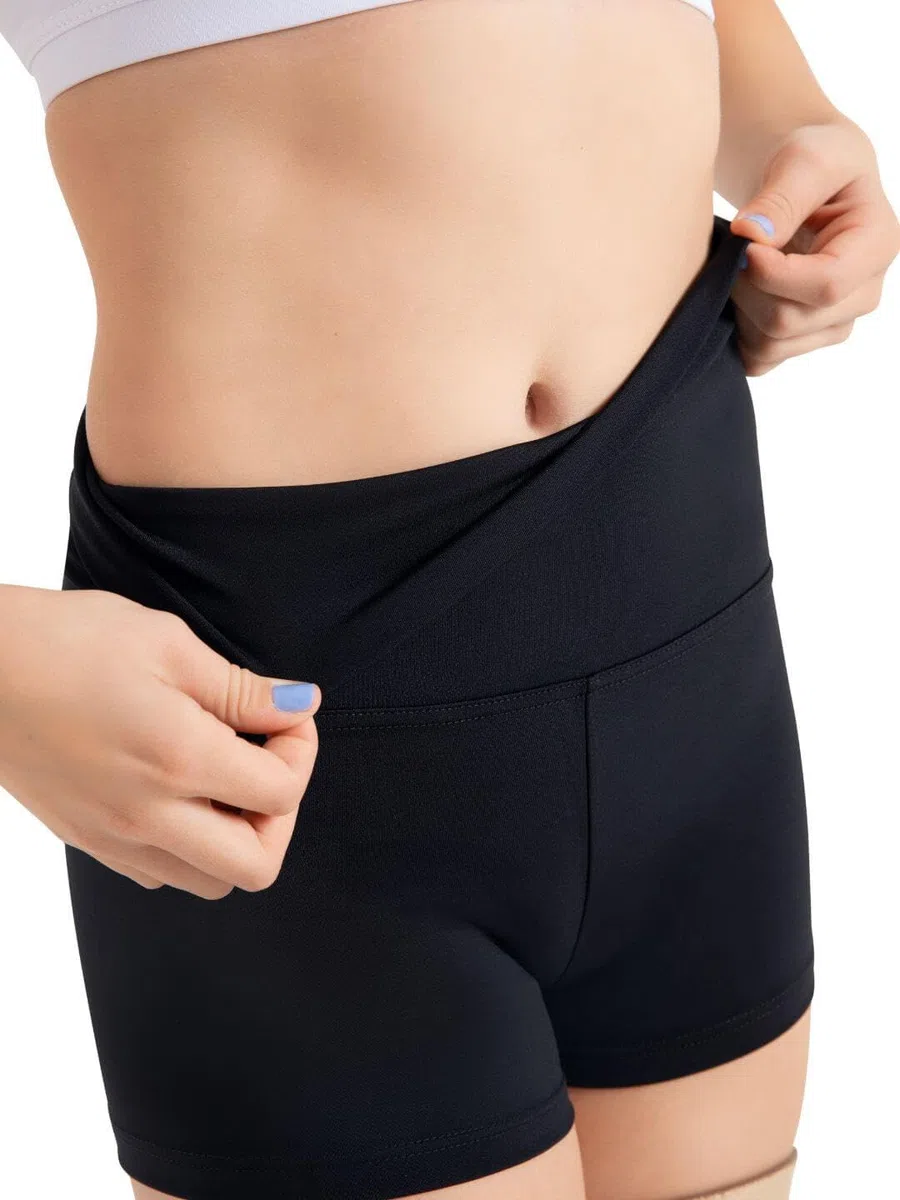 Capezio - Team Basic Boyshort con Cintura Pieghevole, Pantaloncini Donna