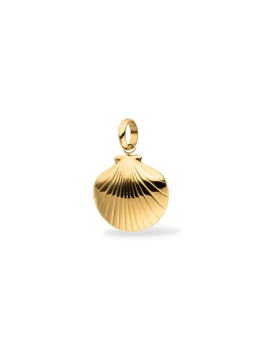 Purelei Charm a conchiglia da donna, ciondolo marittimo in acciaio inox a forma di conchiglia, gioielli ciondolo per collane e bracciali, accessorio estivo per vacanze