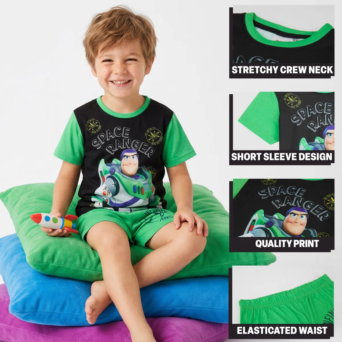Get Trend Disney Lightning McQueen | Buzz Lightyear | Bluey Pigiama Bambino, 2 Pacco Pigiami Estivi Bambini Manica Corta, Idee Regalo Ragazzo