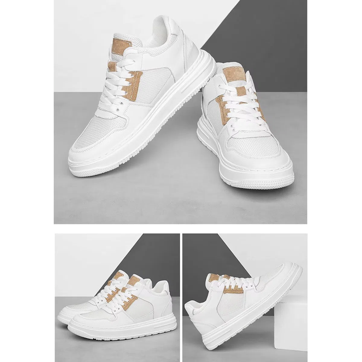 Scarpe rialzanti Invisibili da Uomo Sneakers Casual da Guida con Lacci, con Tomaia Media, per Un'Altezza di 6 cm Scarpe da Passeggio Traspiranti in Pelle