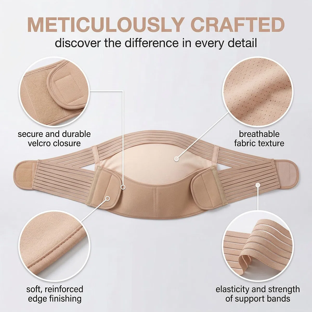 Fascia Gravidanza, Cintura Gravidanza di Supporto Maternità Post-Parto, Regolabile per Dolore alla Schiena e Addome, Supporto Ergonomico e Traspirante, Comfort per Donna