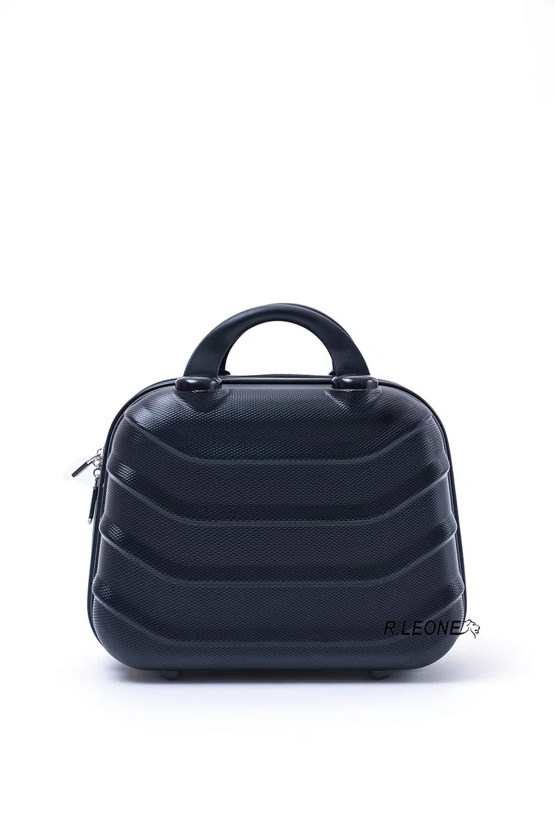 R.Leone Valigia da 1 pezzo Fino a Set 4 Trolley Rigido grande, medio, bagaglio a mano e beauty case 8 ruote in ABS 2026 (Nero, XXS Beauty case)