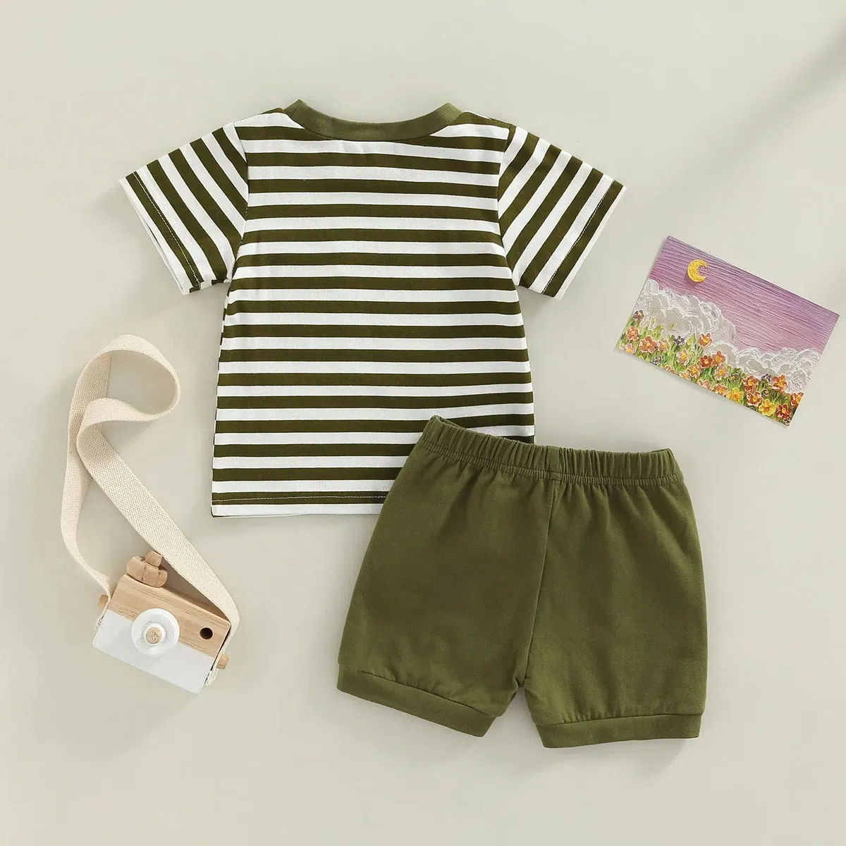 2 Pezzi Completi per Bambino Neonato Set di Vestiti Estivi Maglietta Top da Maniche Corte e Pantaloncini con Tasca Felpa Tuta per Bambini