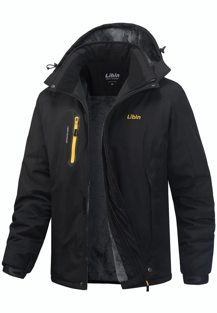 Libin Giacca da sci da uomo, calda, invernale, da snowboard, softshell per attività all'aria aperta, impermeabile, traspirante, da trekking, snowboard, da uomo, da montagna
