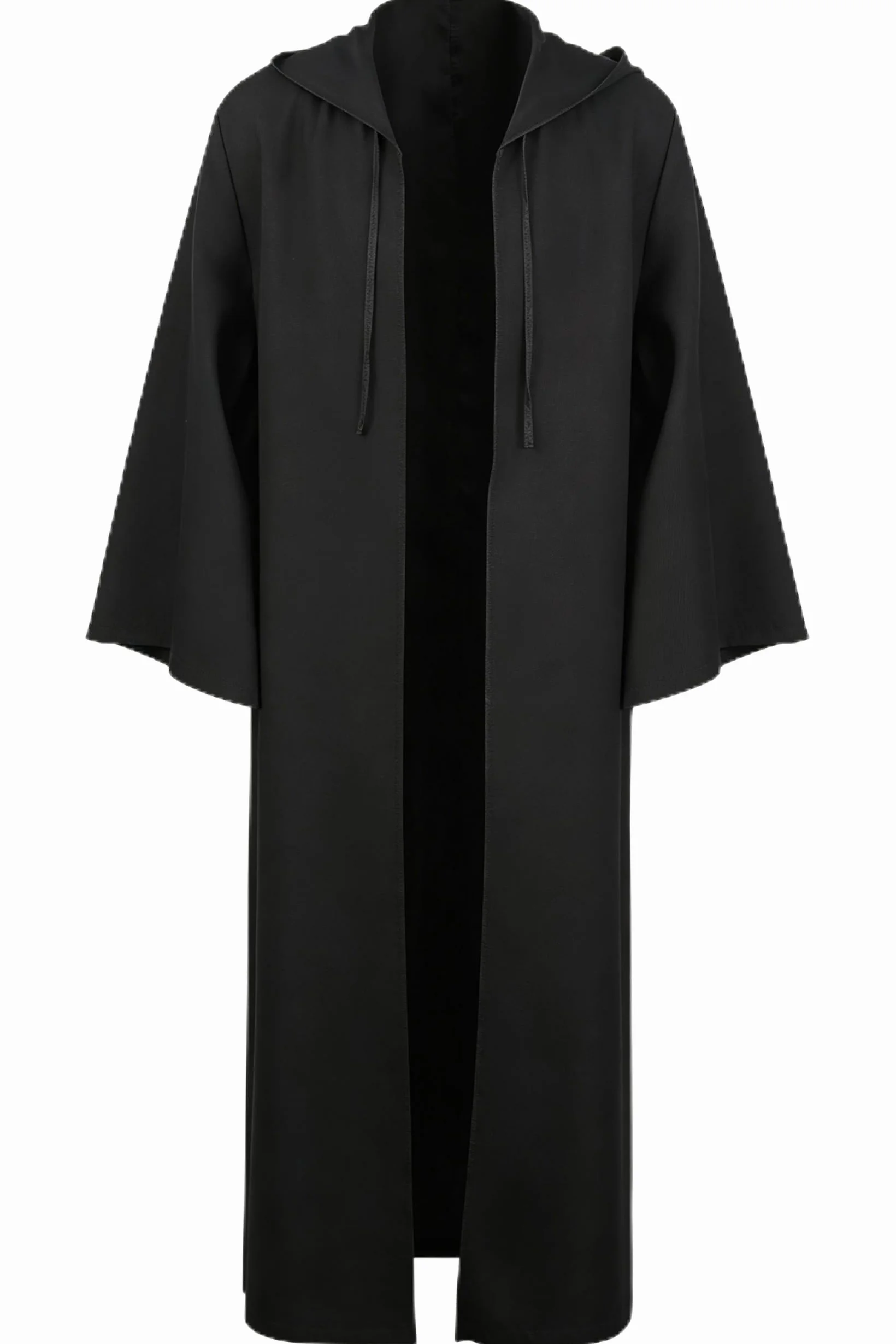 kinstell Uniforme con Cappuccio Robe Cavaliere Abiti Tunica Nera Uniforme Completo Halloween Darth Con Cappuccio Accappatoio Mantello Cosplay Costume