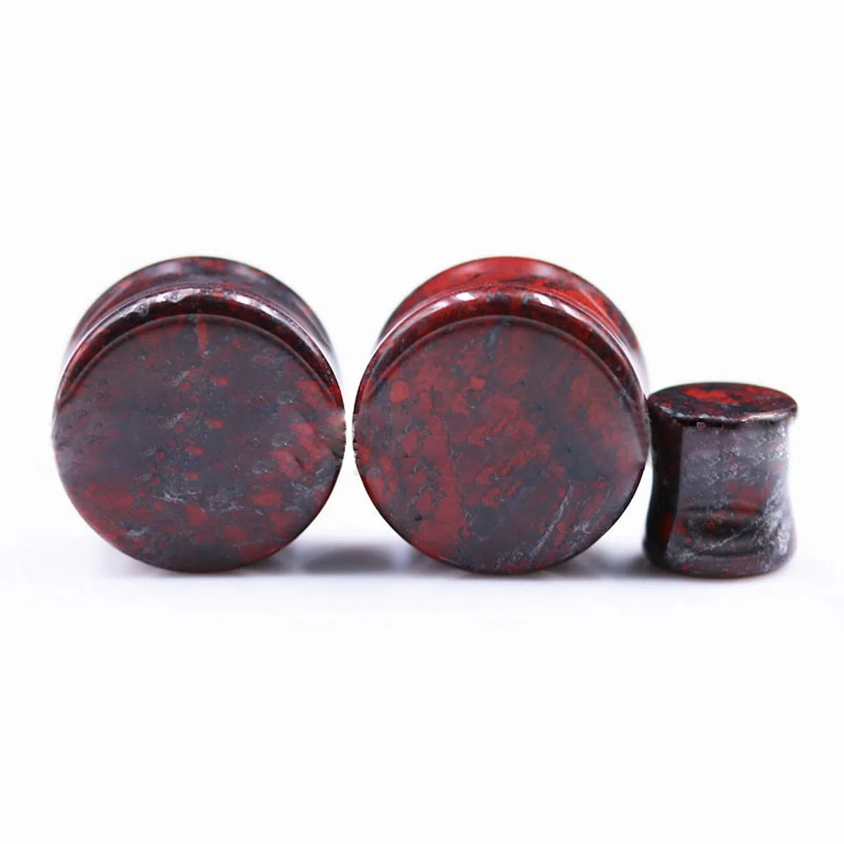 2 pezzi 6 mm (2G) doppia pietra svasata dilatatori dilatatori piercing gioielli pietra rossa per uomini e donne
