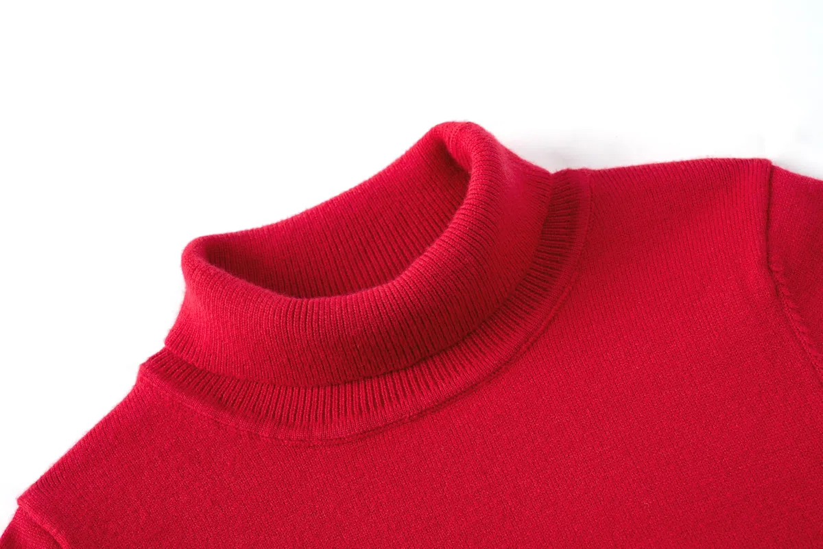 Arshiner Ragazze Maglione Collo Alto Bambina Invernale Maniche Lunghe Casual Colore Puro Collo a Revers Maglia Maglione per Ragazza 5-14 Anni