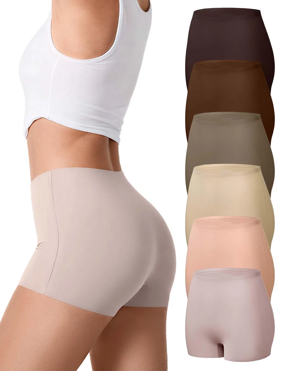 SHARICCA Boxer Donna Senza Cuciture Vita Alta Pantaloncini Donna in Viscosa Culotte Shorts Intimo Fitness Sport Hot Pant