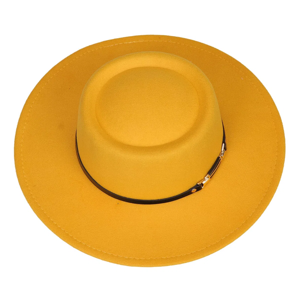 Cappello classico con finta pelle e nastro Jazz Fedora Panama grande bordo compleanno Natale