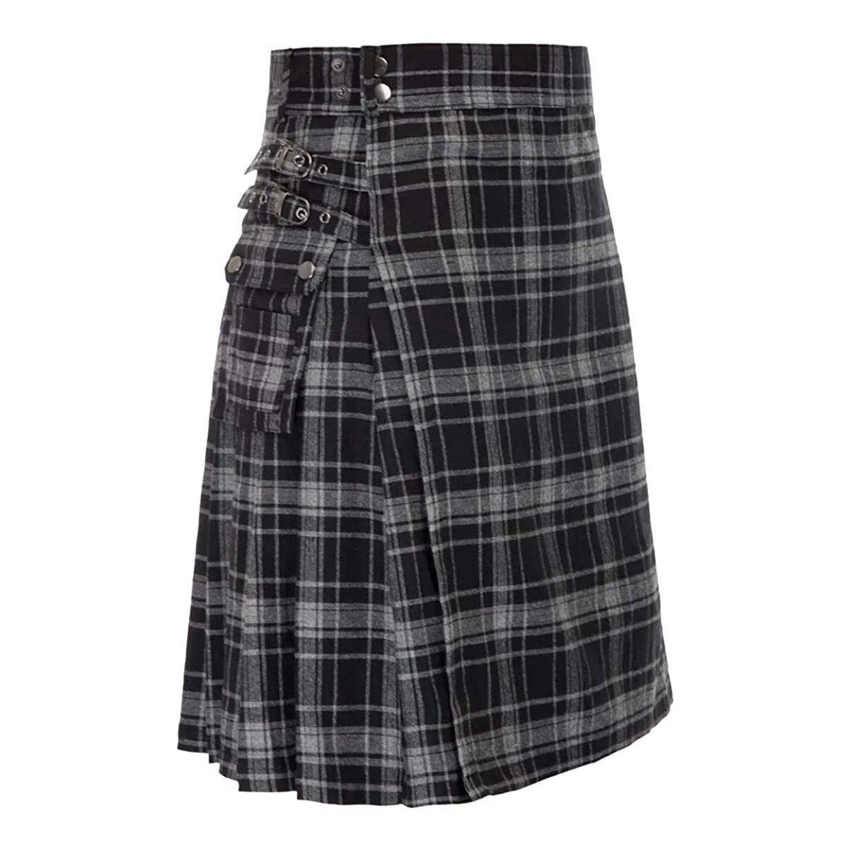 Guerriero medievale kilt moda vintage gotico punk rock in pelle patchwork Pocket Knight Rock tradizionale kilt uomo moda gonna scozzese