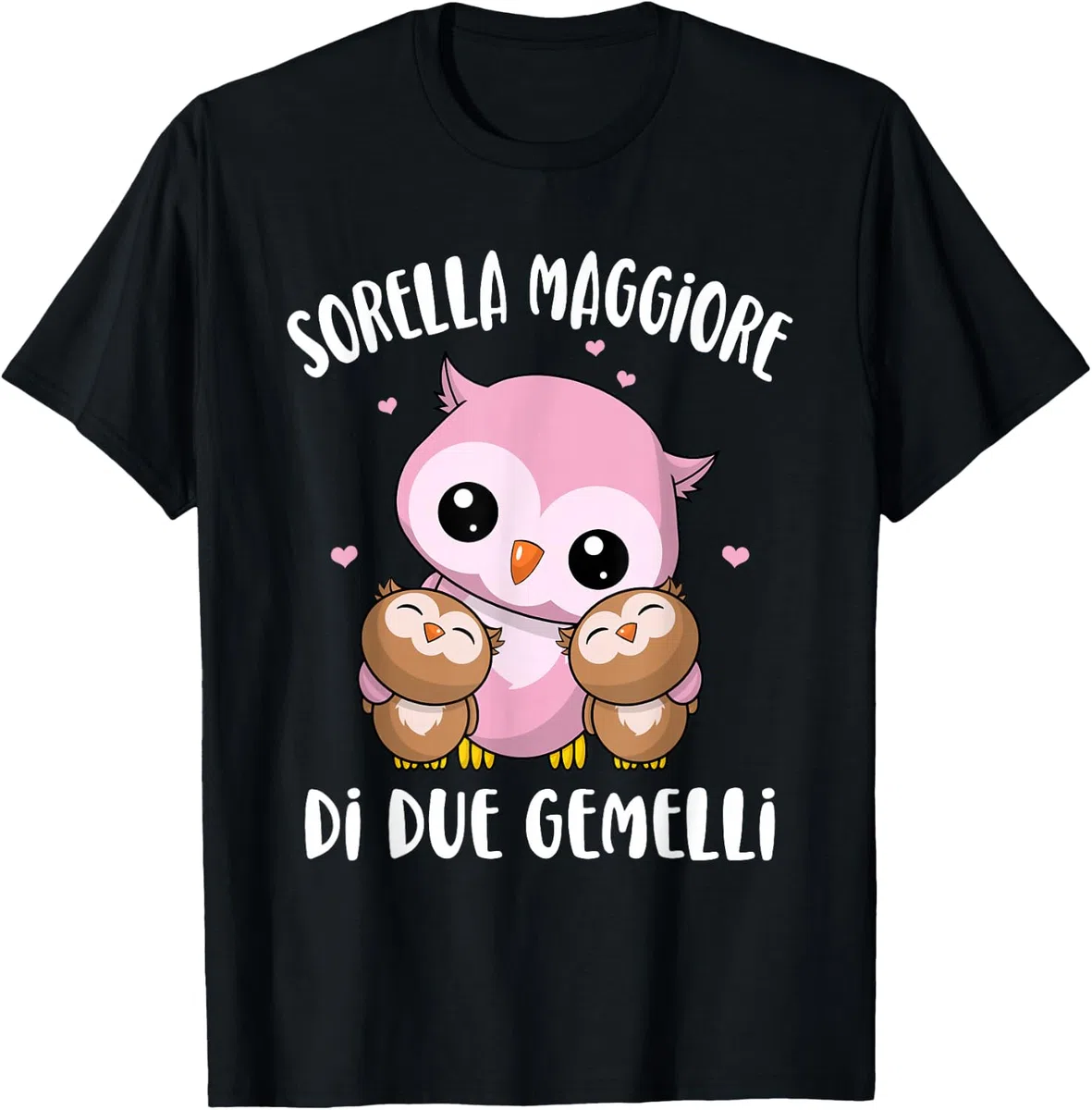 Sorella maggiore di due gemelli - gufo Gufi Maglietta