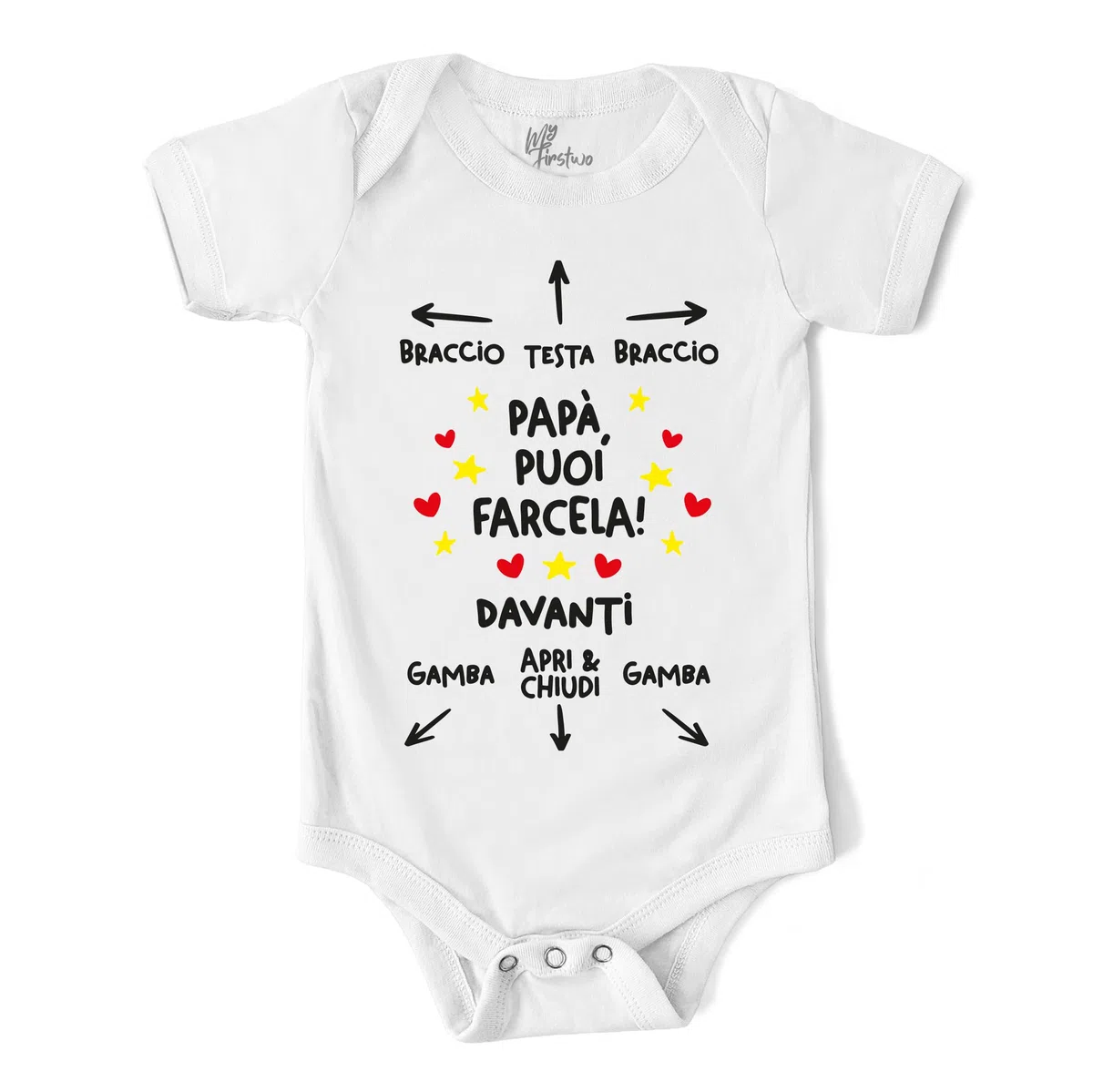 Body Neonato Divertente Papà puoi Farcela - Body Regalo Festa del Papà | Baby Body Bimbo Manica Corta Unisex 100% Cotone Morbido e Traspirante - Simpatica Idea Regalo Baby Shower