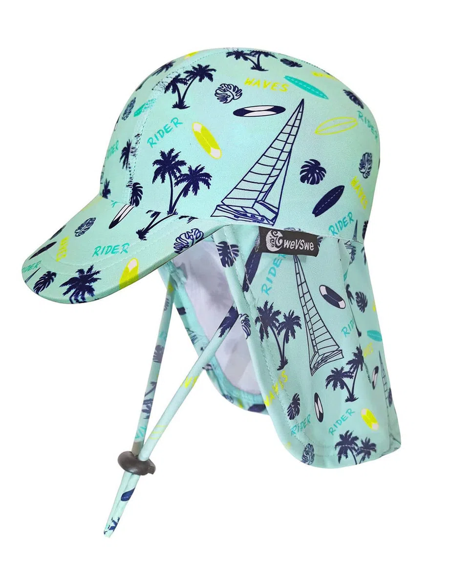 weVSwe Sombrero De sol para bebé UPF 50+ Gorro De Natación Solapa Protección para El Cuello Correas De Barbilla Ajustables Sombreros De Protección Solar UV