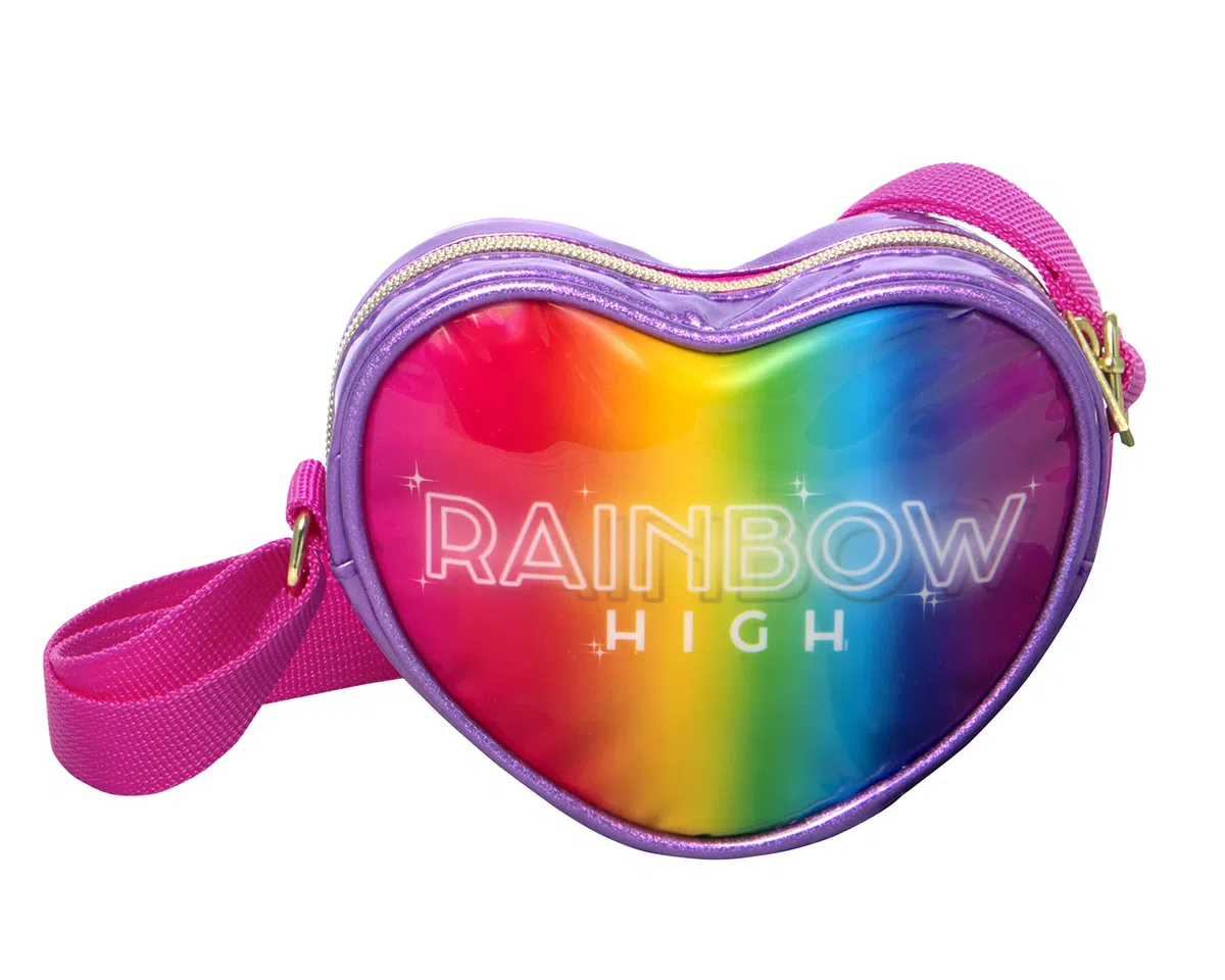 Franco Panini. Borsetta Rainbow High con Tracolla Forma Cuore per Bambina 15x11 cm