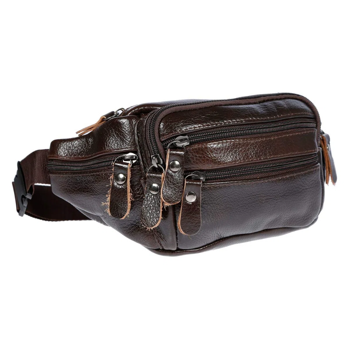Marsupio in pelle da uomo e donna, colore: marrone Marrone marrone 24 x 12 x 6-8 cm