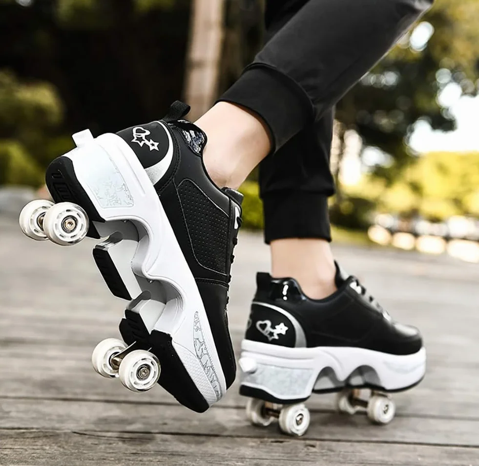 Scarpe con rotelle, pattini a rotelle, Skateboard, Scarpe bambini con rotelle, scarpe da pattinaggio, scarpe da ginnastica con ruote per Donna e Uomo Unisex Sneakers