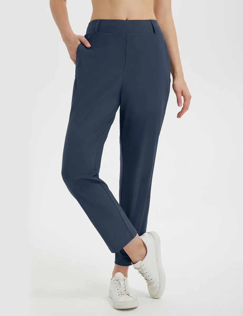 baleaf Pantaloni da golf da donna con passanti per cintura, tasche con cerniera, elasticizzati, da viaggio, lavoro, lavoro, elegante, casual, UPF 50+