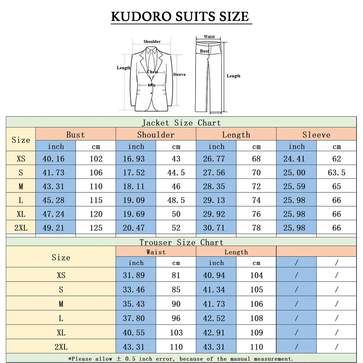 KUDORO Abito da Uomo 2 Pezzi Slim Fit Abito Abiti da Sposa Puro Colore Un Bottoni Abito da Smoking Blazer Pantaloni