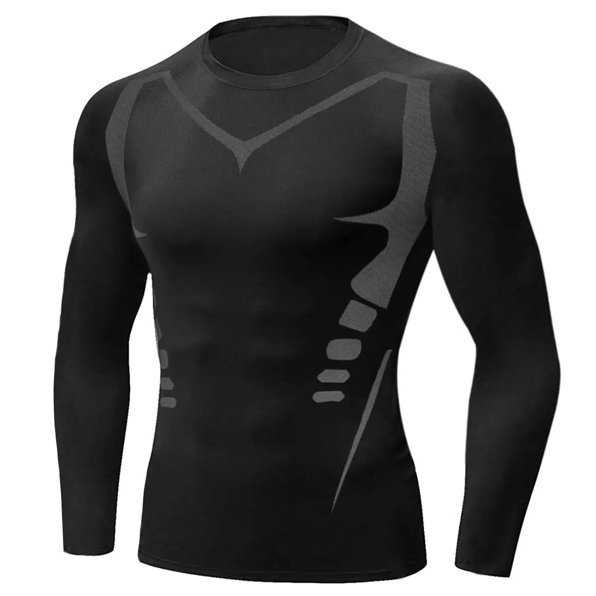 Terecey Maglia a Compressione Uomo Manica Lunga Maglia Termica Uomo Ad Asciugatura Rapida Maglie Tecnica Traspirante Maglie Sportiva Palestra T-Shirt M-3XL