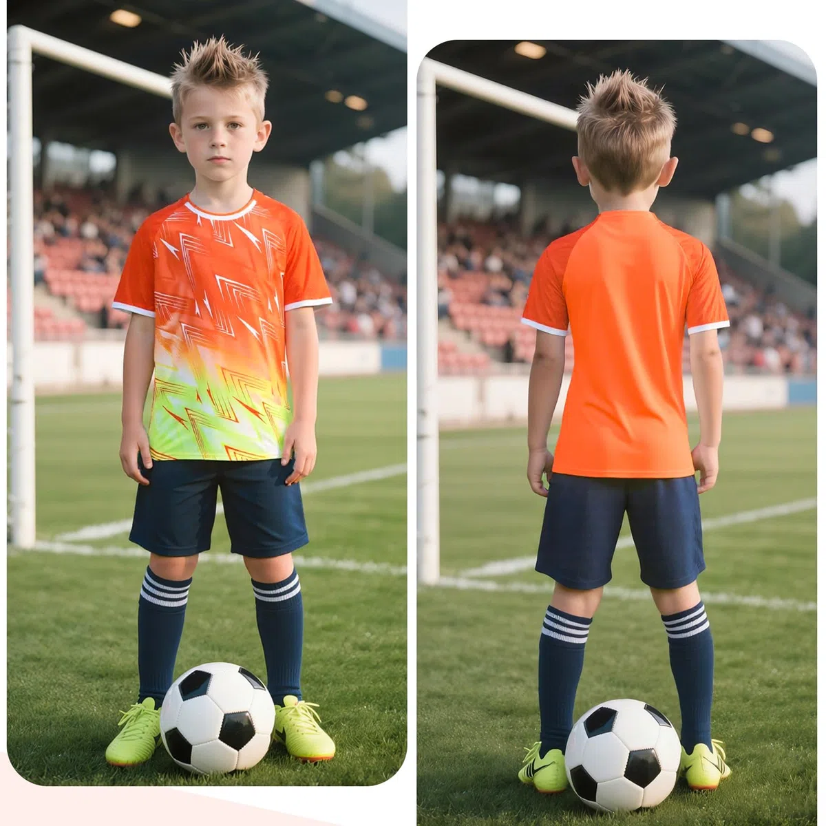 Maglia Calcio Bambino, Asciugatura Rapida Set di Magliette e Pantaloncini 2 Pezzi, Traspirante Leggero Tuta da Allenamento Calcio Completo Sportivo Basket per Ragazzi 7-13 Anni