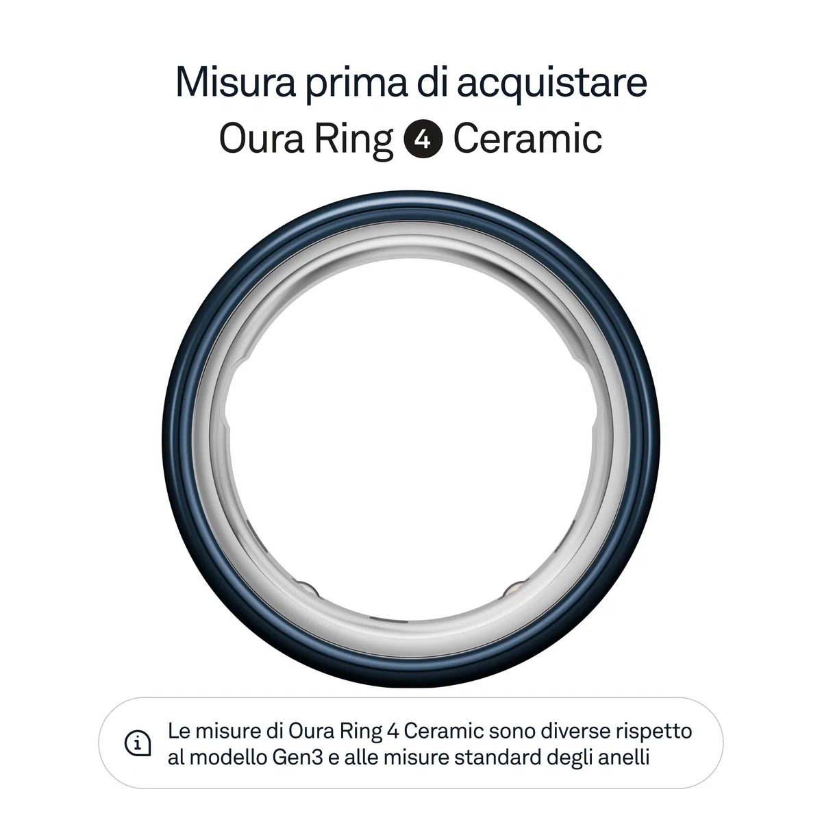 Oura Ring 4 Ceramic MIdnight - Misura 10 - Misura Oura Ring prima dell’acquisto