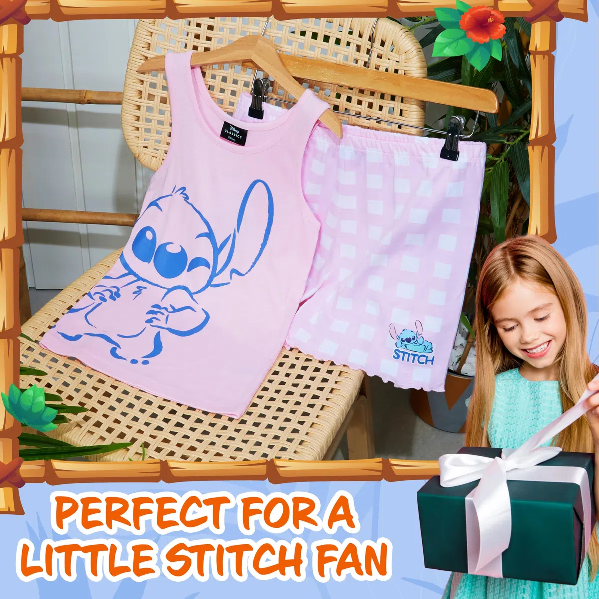 Disney Pigiama Corto Bambina, Confortevole Pigiami Estivo - Stitch Regalo
