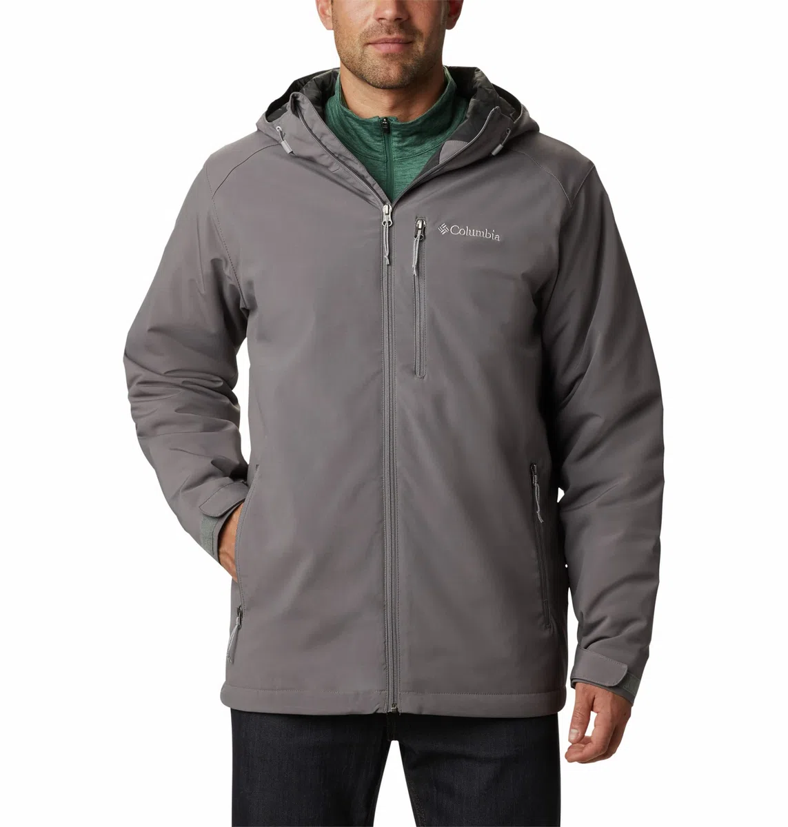 Columbia Men's Gate Racer Softshell, Softshell Jacket, Black, Size L