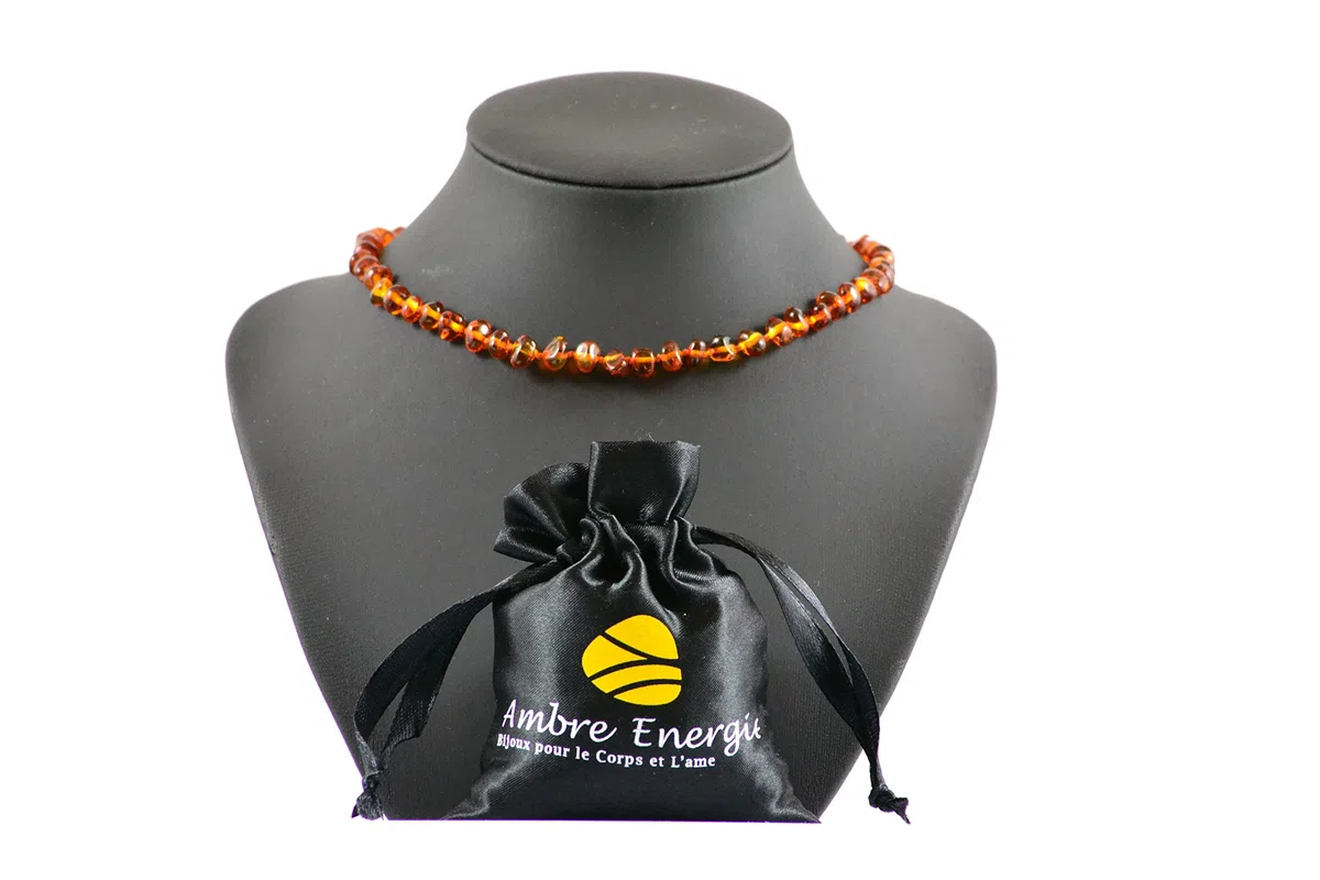 Collana in Ambra Naturale - Certificata Vera Ambra del Baltico/Lunghezza 33 cm.