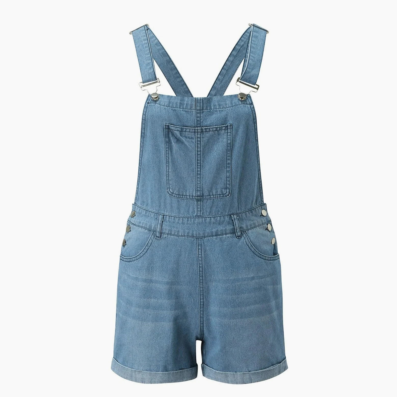 Generico Salopette Donna in Denim Lavato Tuta Jeans e alla per Un Attuale