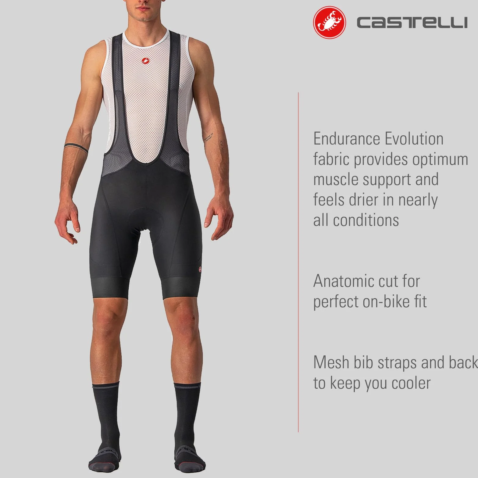 CASTELLI Men's Endurance 3 Bibshort Shorts