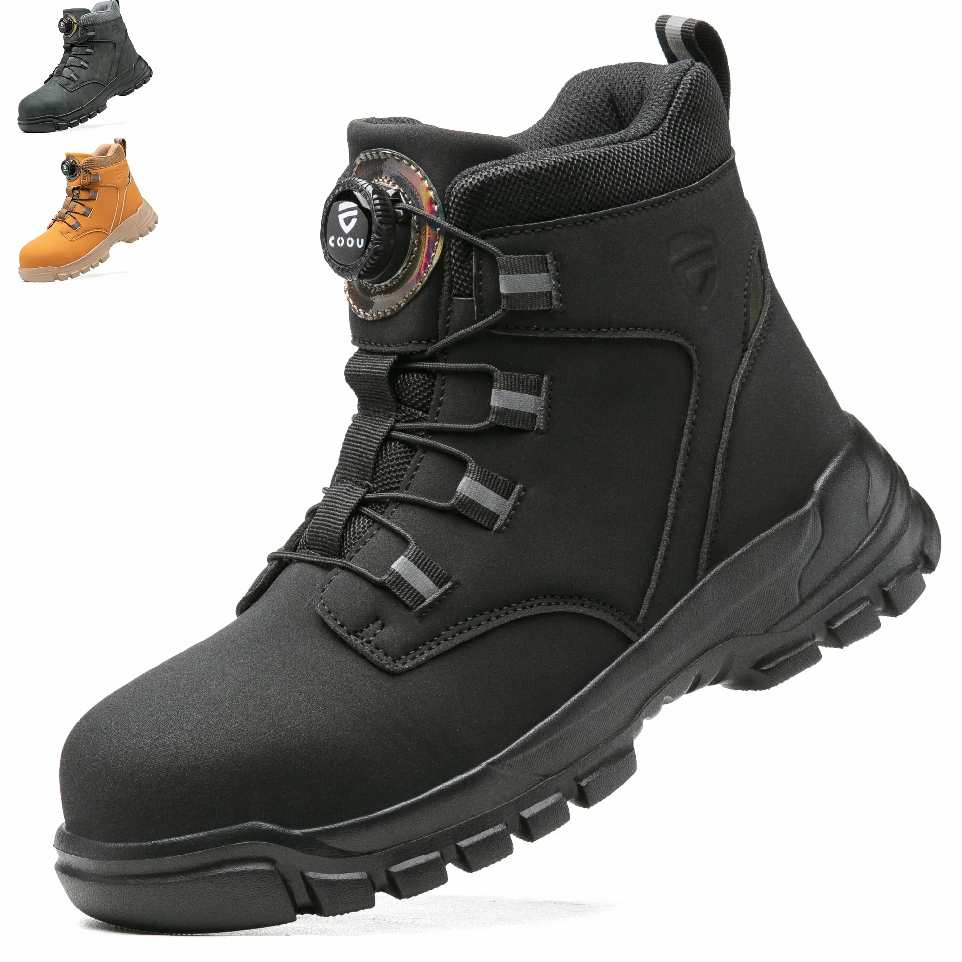 KOIFISH Scarpe Antinfortunistiche Uomo Donna Alte Scarponi Antinfortunistiche Leggere Comode Scarpe da Lavoro con Punta in Acciaio Antiscivolo