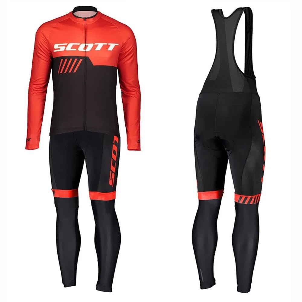Maglia da ciclismo + pantaloni da uomo a manica lunga da ciclismo imbottitura, equipaggiamento per bicicletta e mountain bike, traspirante confortevole
