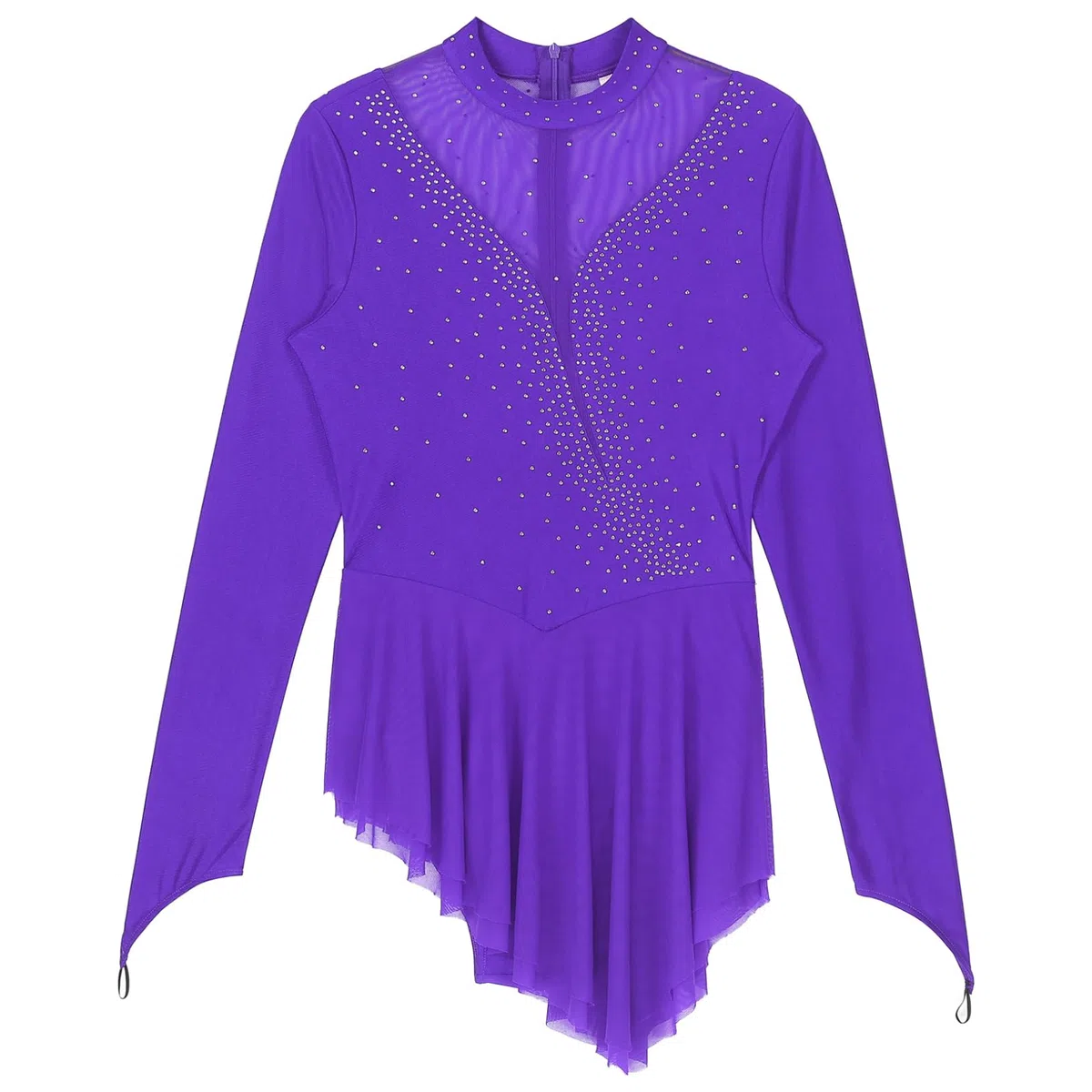 Freebily Abito da Pattinaggio Artistico sul Ghiaccio Donna Vestito Danza Classica Ballerina Moderna Strass Leotards da Balletto Abito da Danza Lirica Contemporanea Dancewear