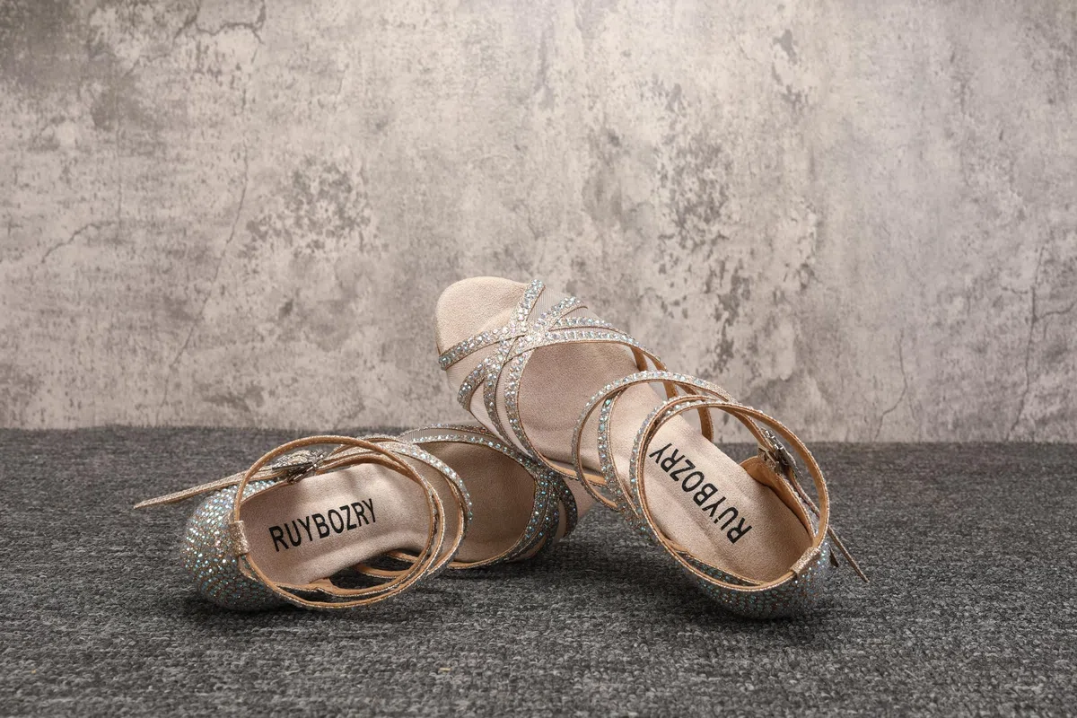 Scarpe da Ballo Latino Americano Salsa e Bachata Donna Valzer Professionale Scarpe Ballo de Sala,Modello YCL508
