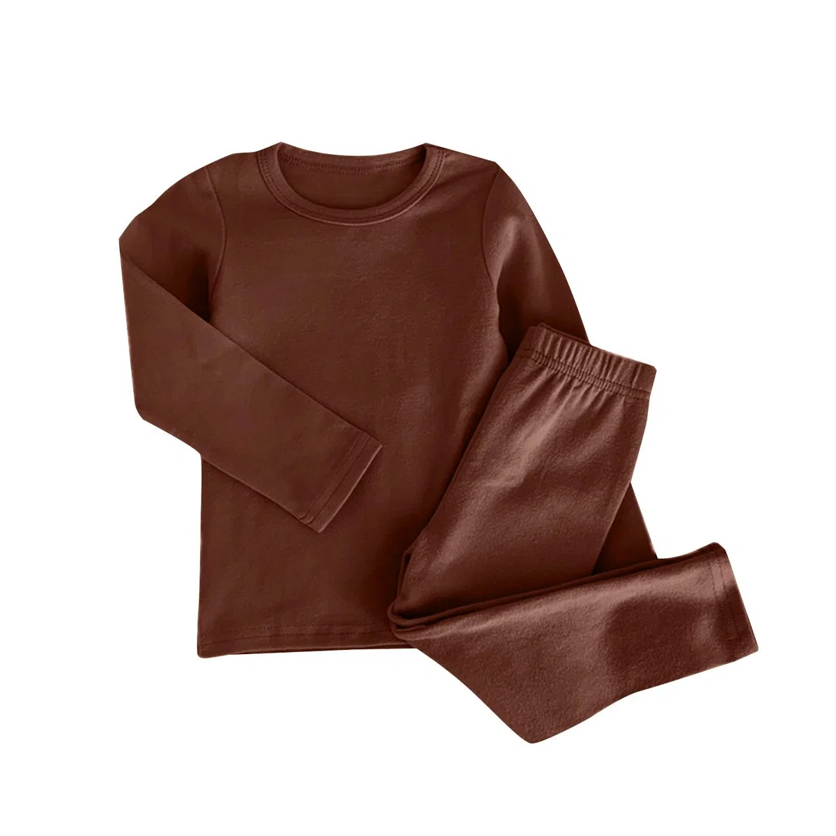 Camicia termica per bambini in cotone pantaloni abiti 2 pezzi girocollo maniche lunghe maglione intimo pantaloni atletici set ragazzi ragazze tinta unita spesso caldo pullover felpe vestiti