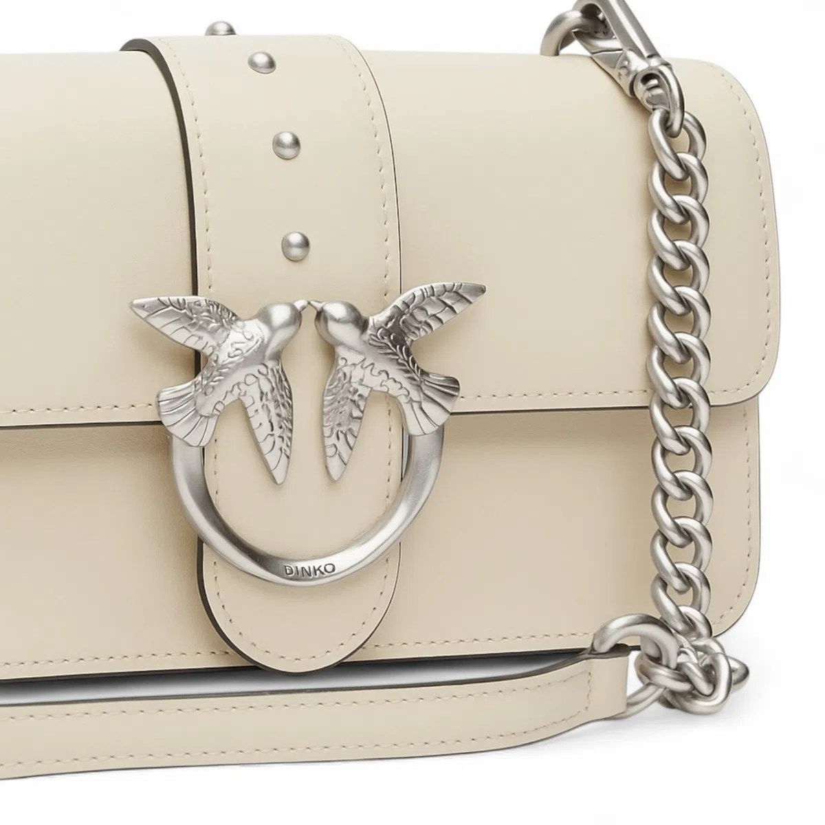 PINKO Love Mini shoulder bag, white and silver