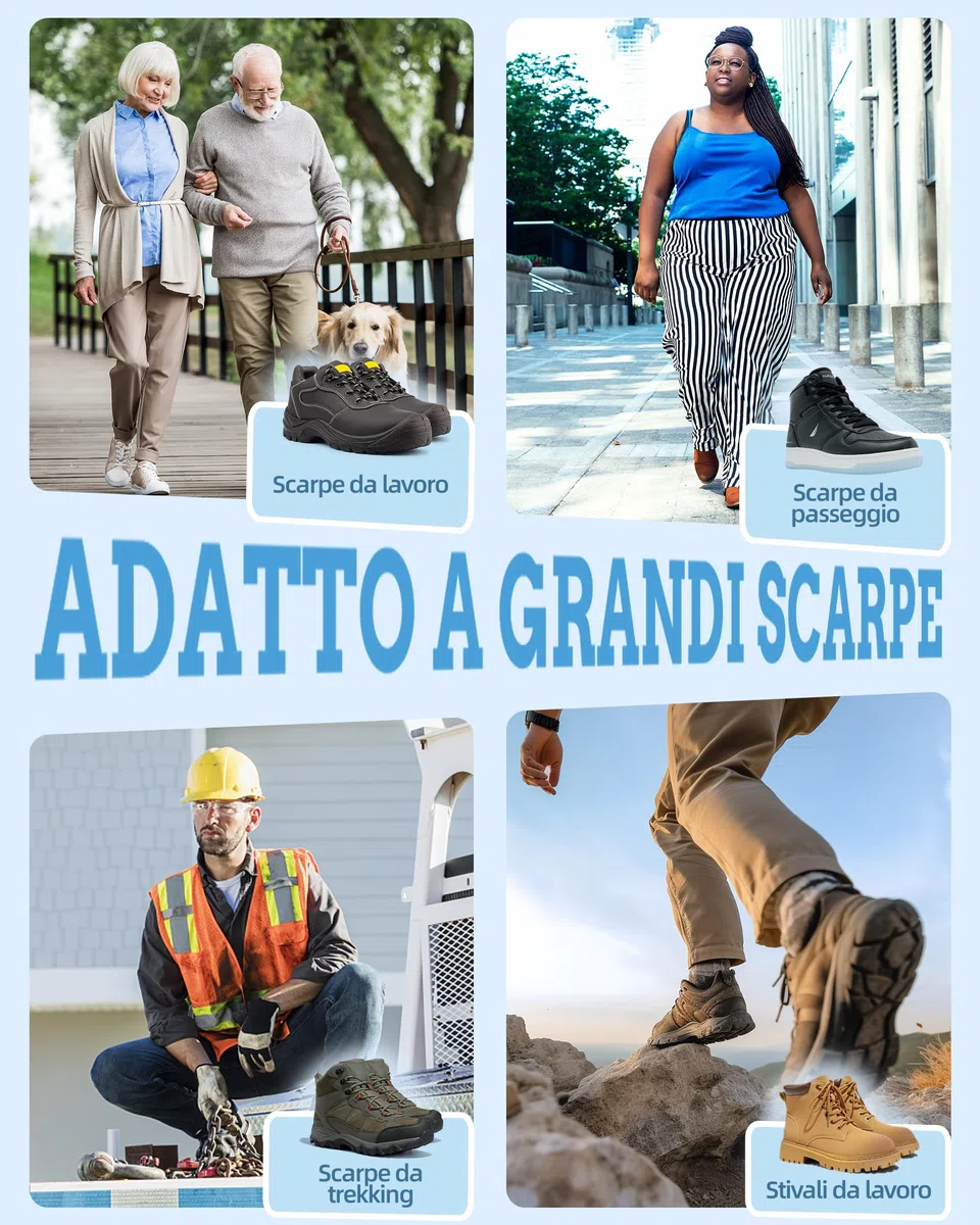 Solette Scarpe Donna e Uomo QBK 3/4 Alte Arco Supporto Solette Ortopediche Assorbimento Urti Plantare Piede Piatto per Fascite Plantare Metatarsalgia Spina Calcaneare e Alleviare Dolore, L