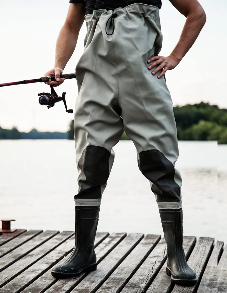 PROS Pantaloni da pesca con ginocchia rinforzate, impermeabili