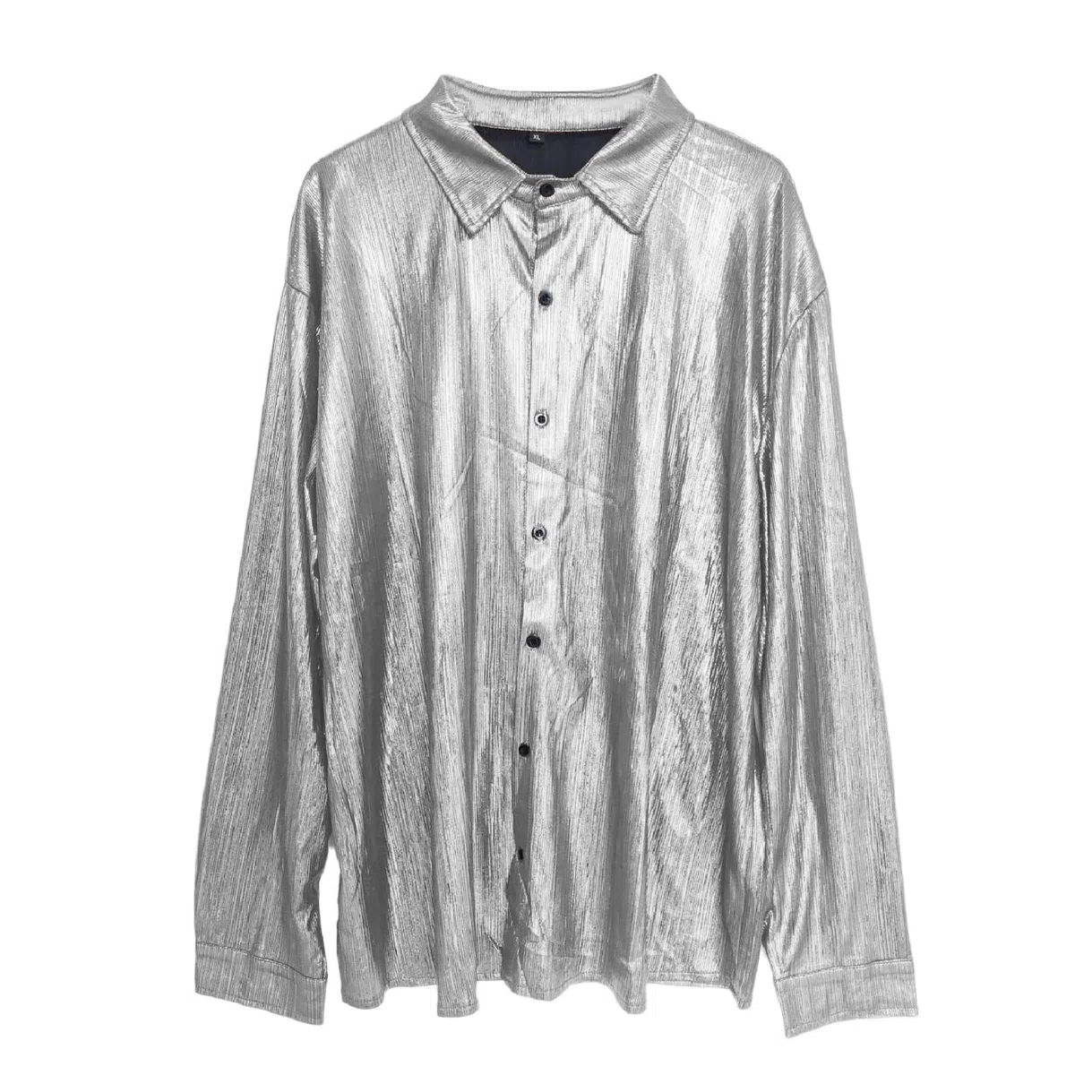 MaNMaNing Camicia Uomo Elegante Camicia con Paillettes e Bottoni per Cosplay e Serate Camiglia Brillante Drammatica Uomo per Halloween
