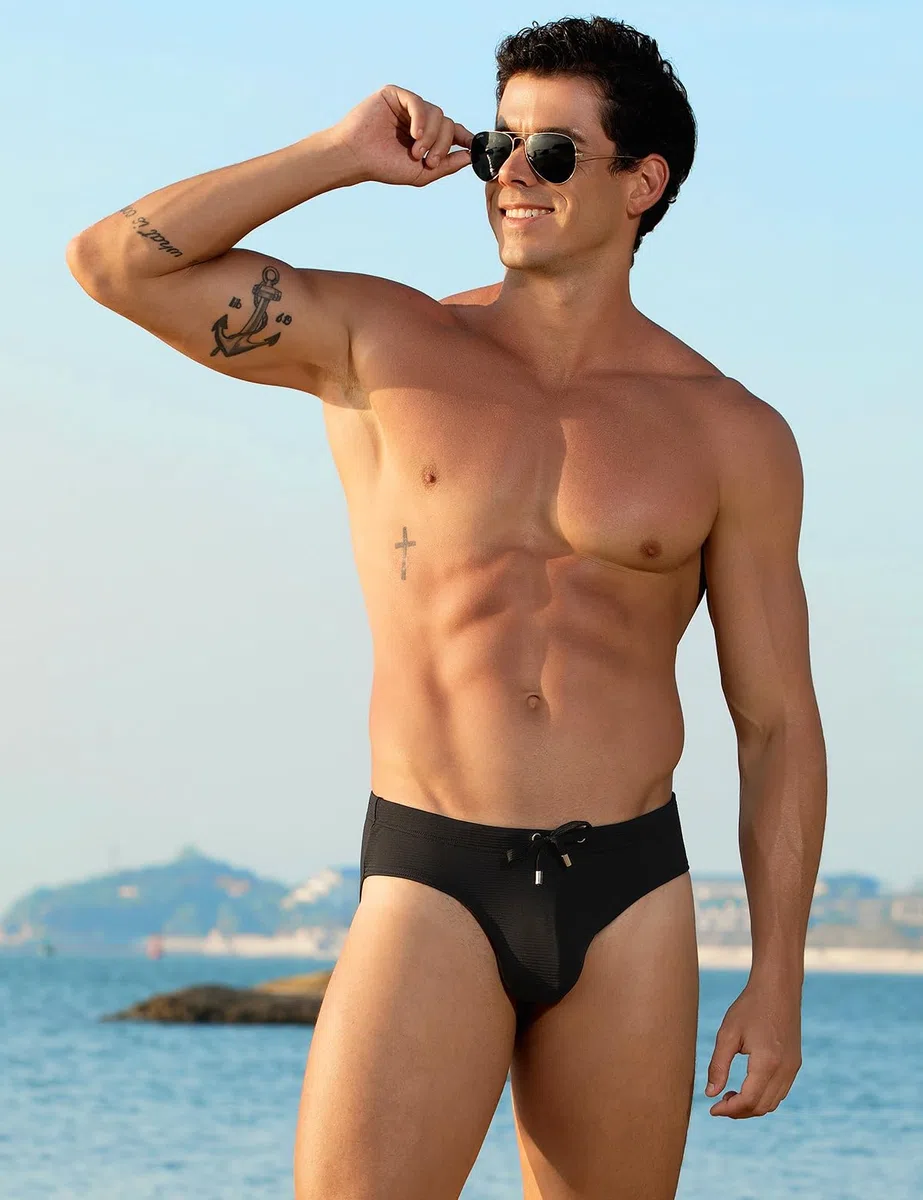 Casey Kevin Costume Uomo Slip Piscina Swim Brief con Laccio Regolabile Asciugatura Rapida per Spiaggia e Piscina