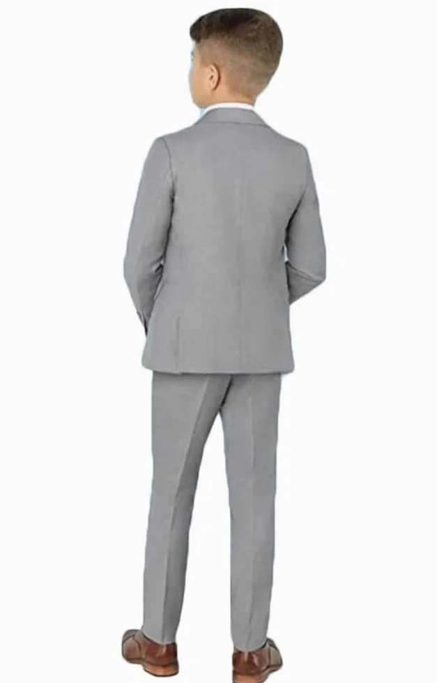 Vestito elegante per bambini, 3 pezzi, con giacca con revers a lancia, gilet e pantaloni, smoking da bambino, per matrimoni e feste