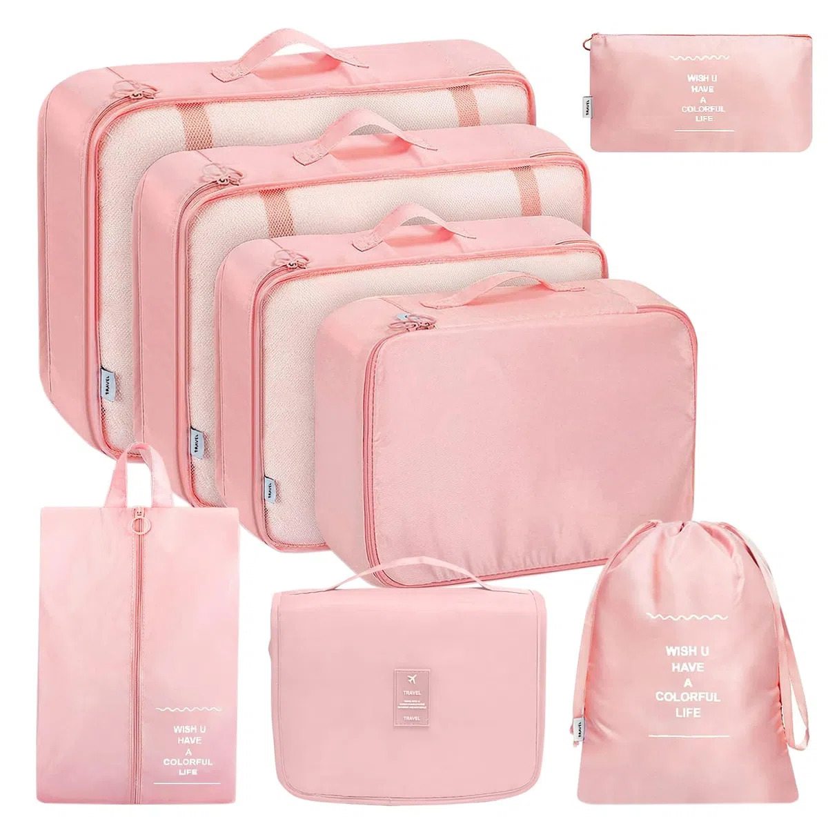 MURISE 8 Pezzi/6 Pezzi Packing Cubes, Organizer Valigia, Organizzatore per Valigia per Vacanze e Viaggi, Organizer Valigie Set, Viaggio Accessori Utili