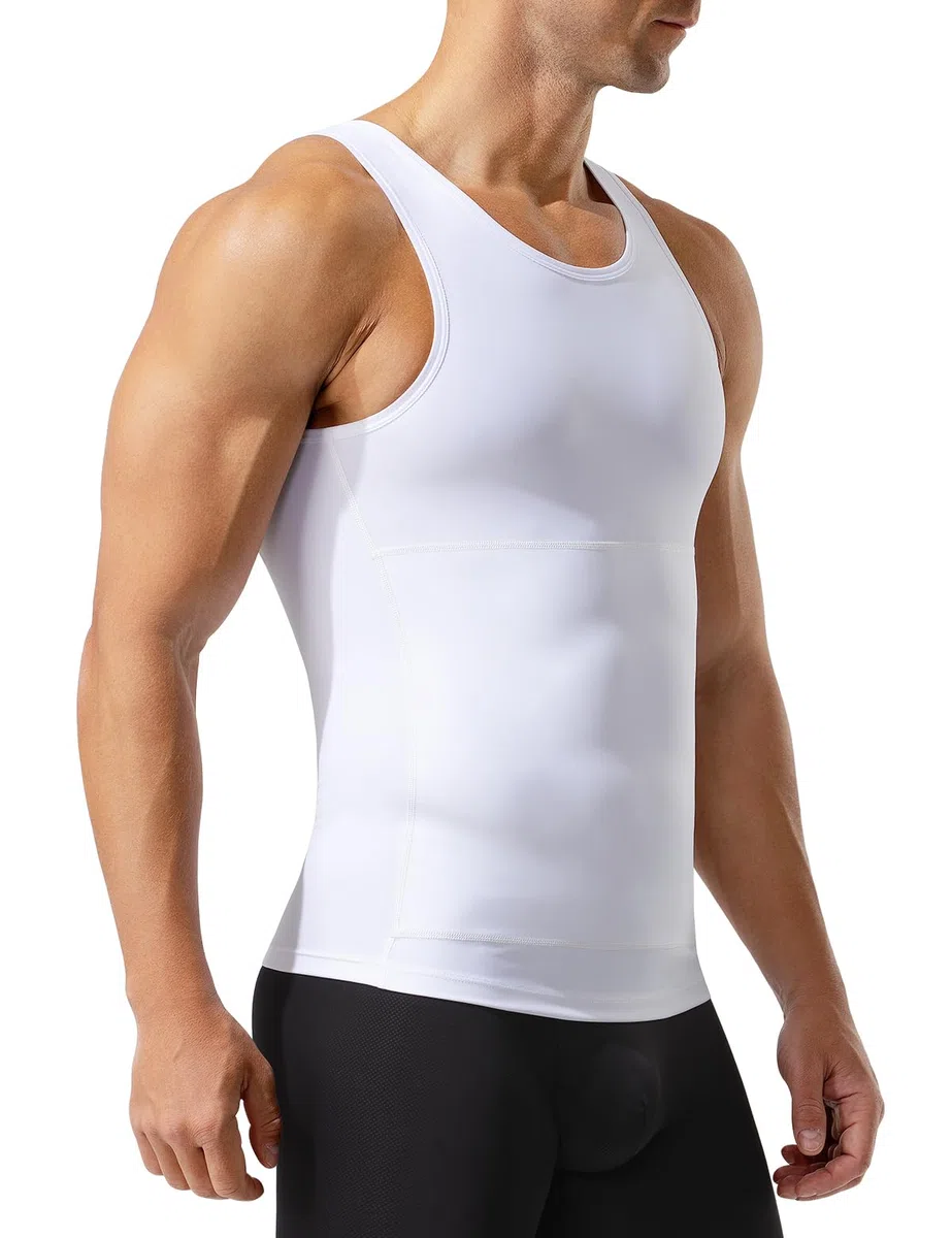 Canotta Compressione Uomo Contenitiva Pancia Piatta - Body Shaper Snellente Intimo Senza Maniche - Maglietta Modellante