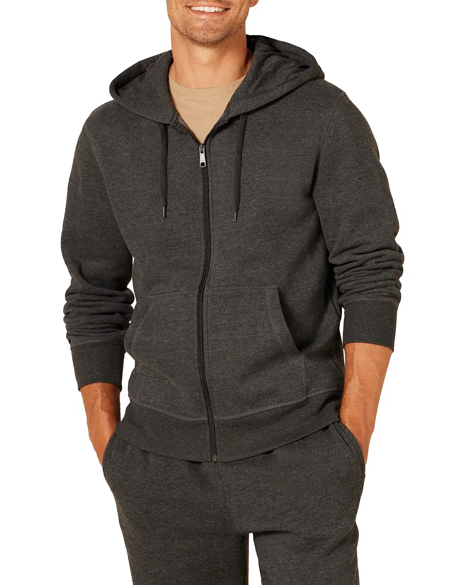 Amazon Essentials Uomo Felpa con Cappuccio e Cerniera Integrale in Pile (Disponibile nelle Taglie Big & Tall)