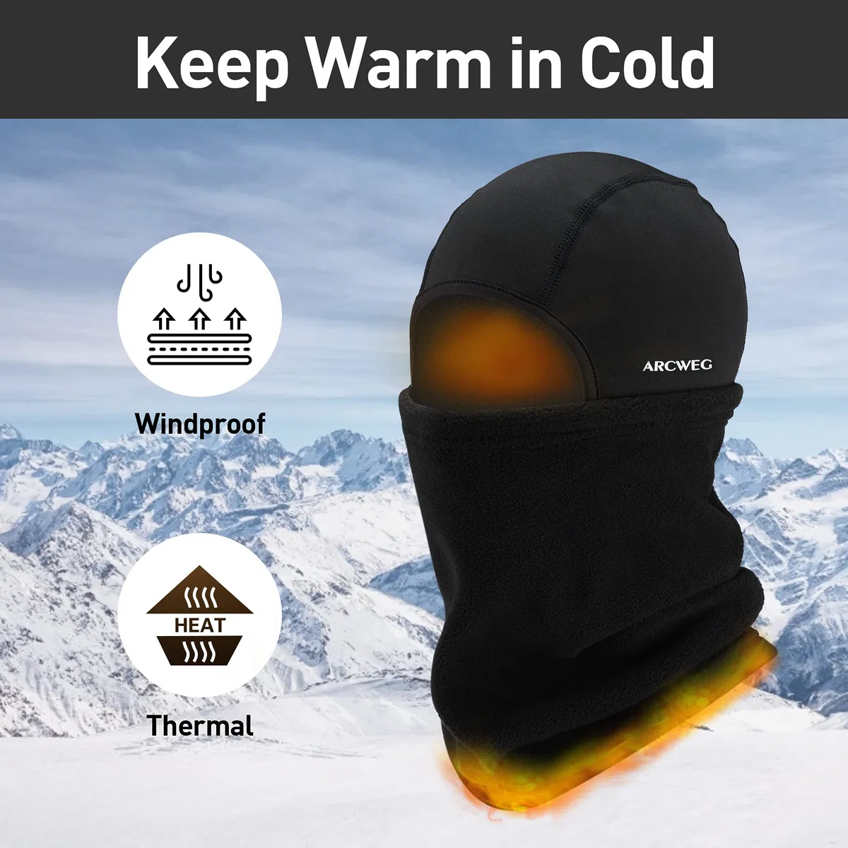 Arcweg Passamontagna Balaclava Invernale Maschera da Sci per Bambini Ragazzi Ragazze Cappuccio Antivento Traspirante Passamontagna Antistatico Moto Calda Elasticità Antivento