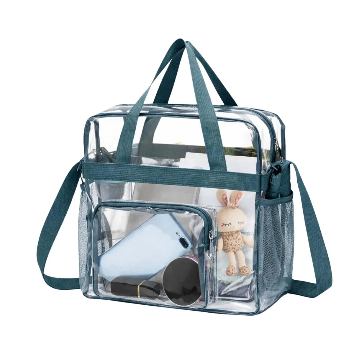 MINZHI ZainoTrasparente 30 x 30 x 15 cm, Borsaatracollatrasparente, BorsaPVCTrasparente, Borsatrasparente, Borsa Tote Trasparente da Viaggio, Borsa per il pranzo trasparente, adatto per stadi