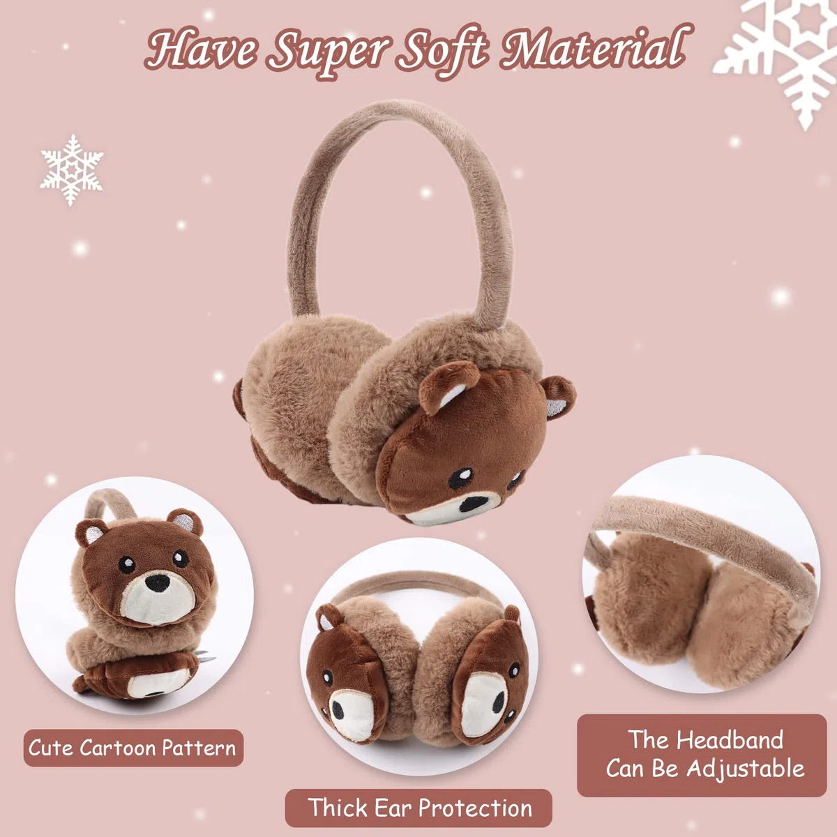 XIAOHAWANG Ragazze Inverno Paraorecchie Ragazzo Caldo Lungo Peluche Orecchie Scaldaorecchie Pieghevole Bambini Donne 3-8 anni