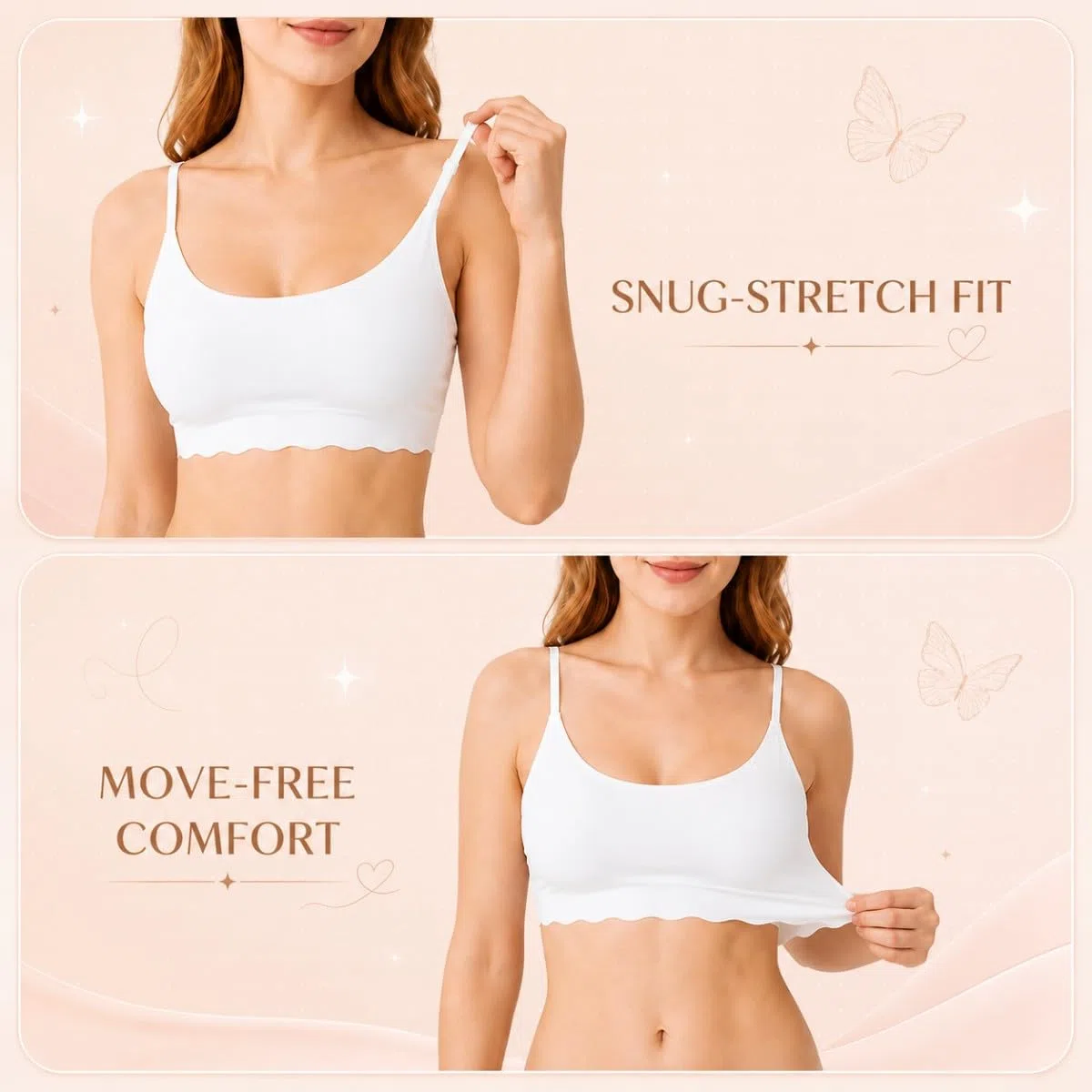 Confezione da 4 Reggiseni Sportivi Corti da Allenamento per Ragazze Intimo Morbido Senza Ferretto per 12-18 Anni Reggiseno Senza Cuciture con Imbottitura Rimovibile