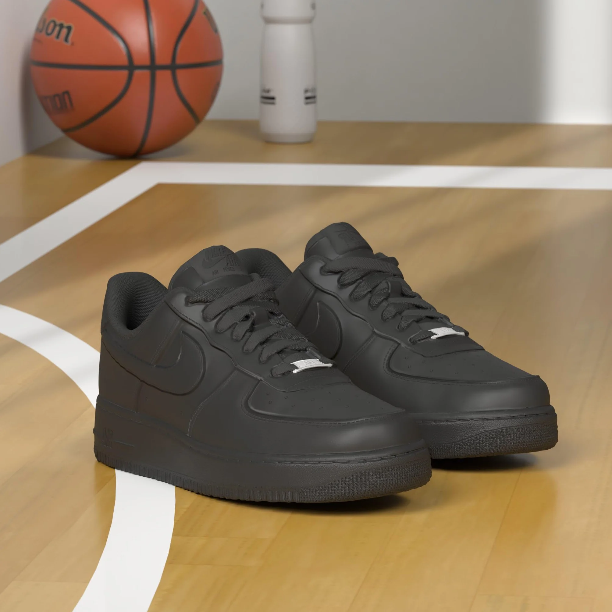 Nike Wmns Air Force 1 '07, Scarpe da Basket Donna, Full Black, 38.5 EU