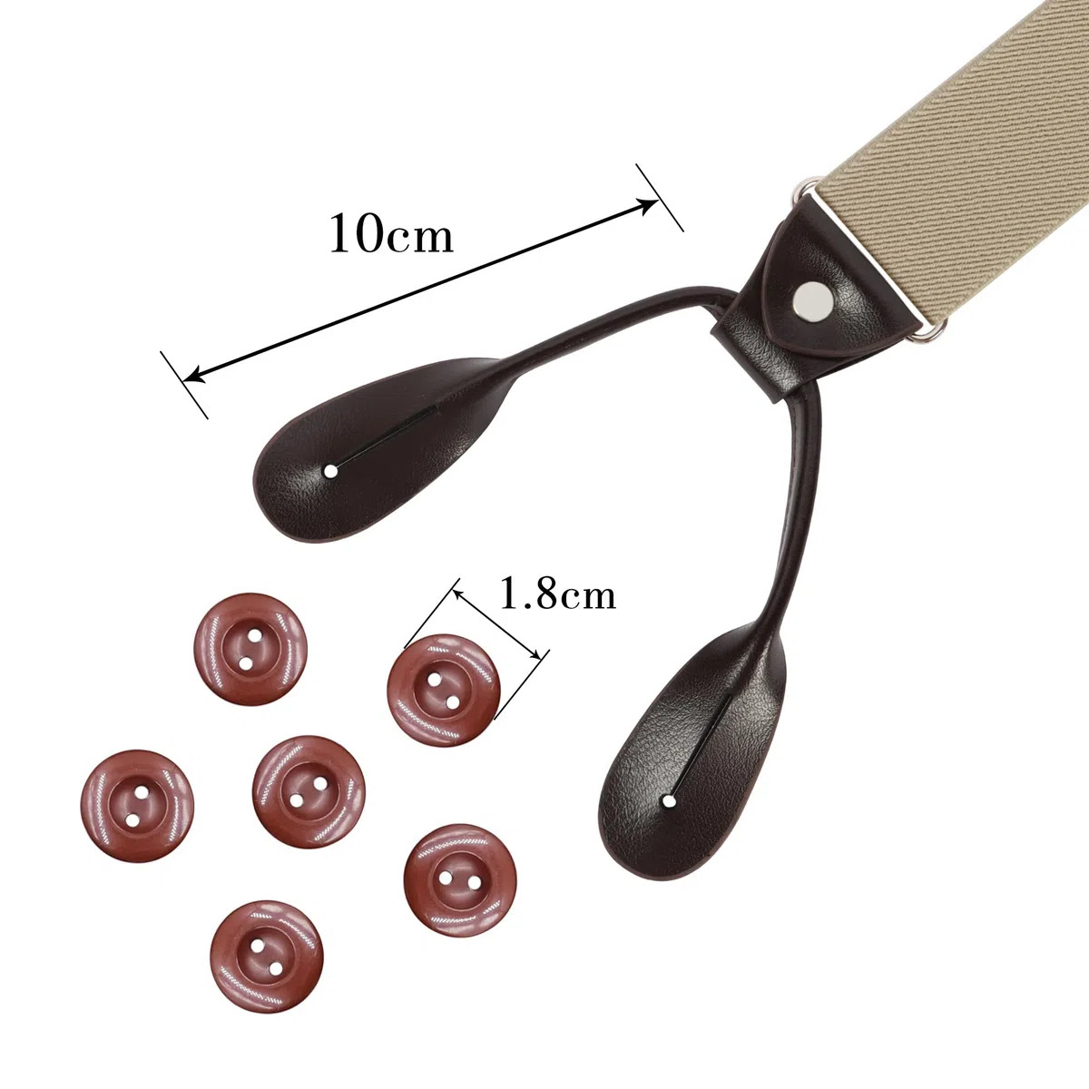 'Beaface Men's Braces Button End, Button Braces for Men Trousers Heavy Duty, Men Braces for Trousers with Buttons 1.4'' Wide Adjustable Elastic Y Shape'
